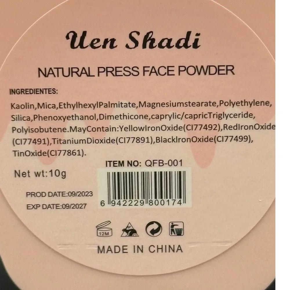 Natural Press Face Powder QFB-001 Pink Compact 10g NEW